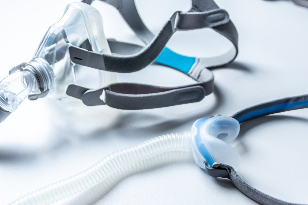 CPAP mask against obstructive sleep apnea helps patients respirator mask headgear clip for nose and throat breathing medication with cpap machine against snoring and sleep disorder to breath easier